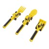 Construction Themed Utensils, Excavator Fork Spoon, Eating Set with Pusher,