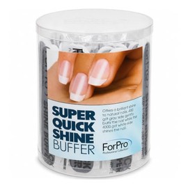 ForPro Professional Collection Super Quick Shine 2-Way Buffer, Green 400/White 4000 Grit, Double-Sided Manicure & Pedicure Nail Buffers, 3.5” L x .75”