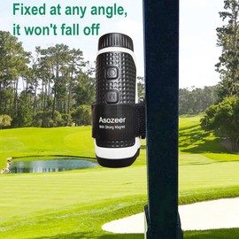 Asozeer Golf Rangefinder Magnetic Holder Strap with Strongest Magnets - Range Finder Magnet Strap Great for Attaching Rangefinder, Golf Towel, Golf Glove and Hat to Golf Cart