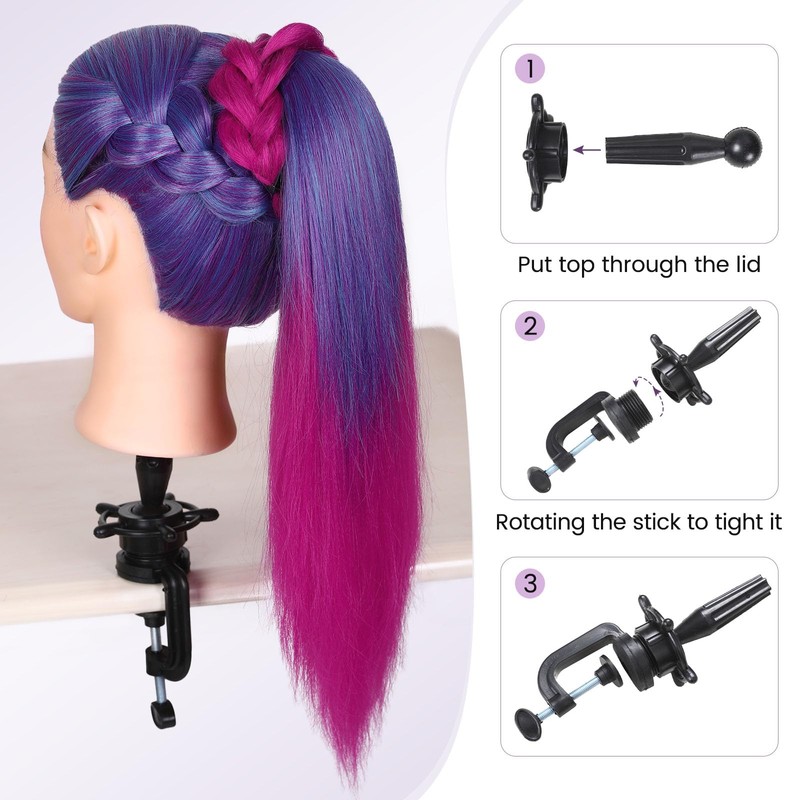WIGNEE Professional Cosmetology Mannequin Head with Synthetic Hair Blonde