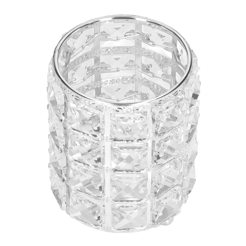 Crystal Makeup Brush Holder European Style Rounded Crystal Glass Cosmetic
