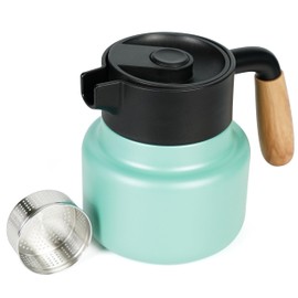 Belle Vous 800ML Thermal Coffee Carafe Jug - Stainless Steel Thermal Coffee & Tea Pot with Plastic Handle and Tea Infuser - Double-Walled Vacuum Insulated Coffee Flask for Hot & Cold Drinks (Green)