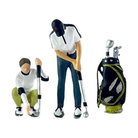 Perfeclan 1/64 Scale Golf Sport Couple Model People Figurine Photography Prop, Collectible Resin Squatting Girl for Desktop Decoration