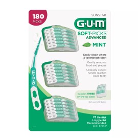 Sunstar GUM Soft-Picks Advanced Soft & Flexible Mint On the Go Case, 180-count