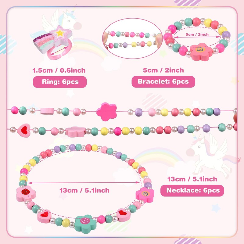 Naler 6 Kit Pulseras Collares y Anillos Conjunto de Cuentas