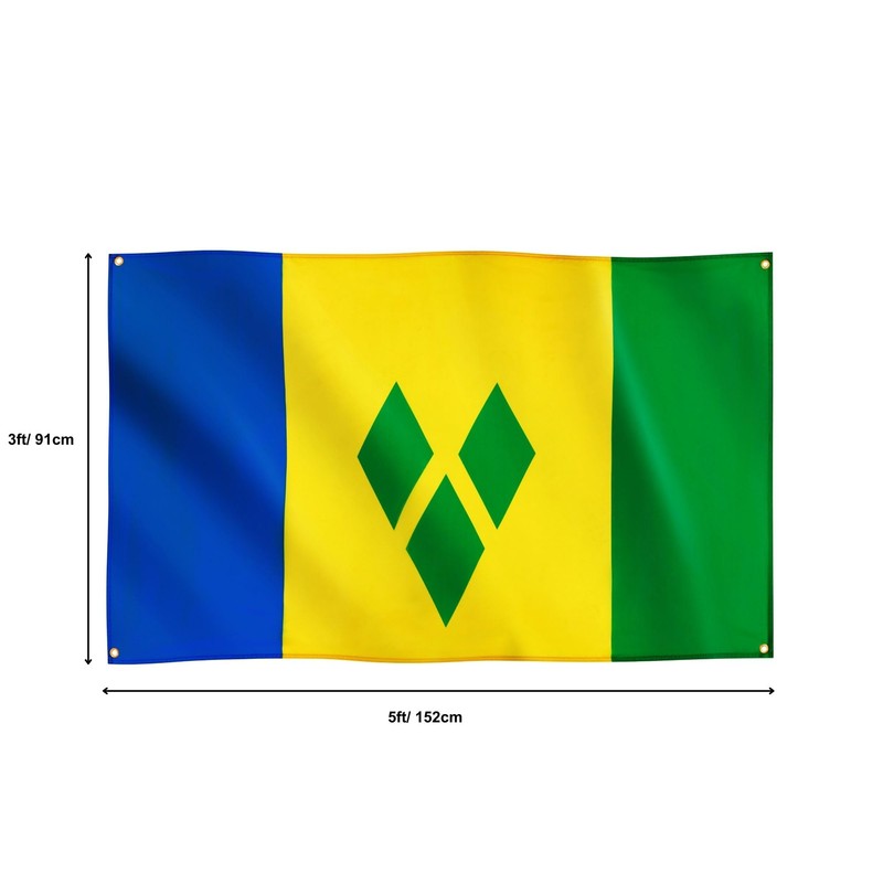Runesol St Vincent and the Grenadines Flag, 91x152cm, 3ft x