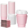 48 Pcs 12 oz Disposable Coffee Cups with Lids and