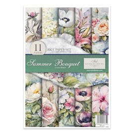 ITD Collection - Rice Paper for Decoupage A4 - Decoupage Rice Paper Sheet for Scrapbooking Card Making Art Journal 29.7 x 21 cm - Summer Bouquet RP 074