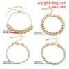 Ymqewq Kenfery Punk Cuban Link Chain Bracelet Set 4pcs Stacking