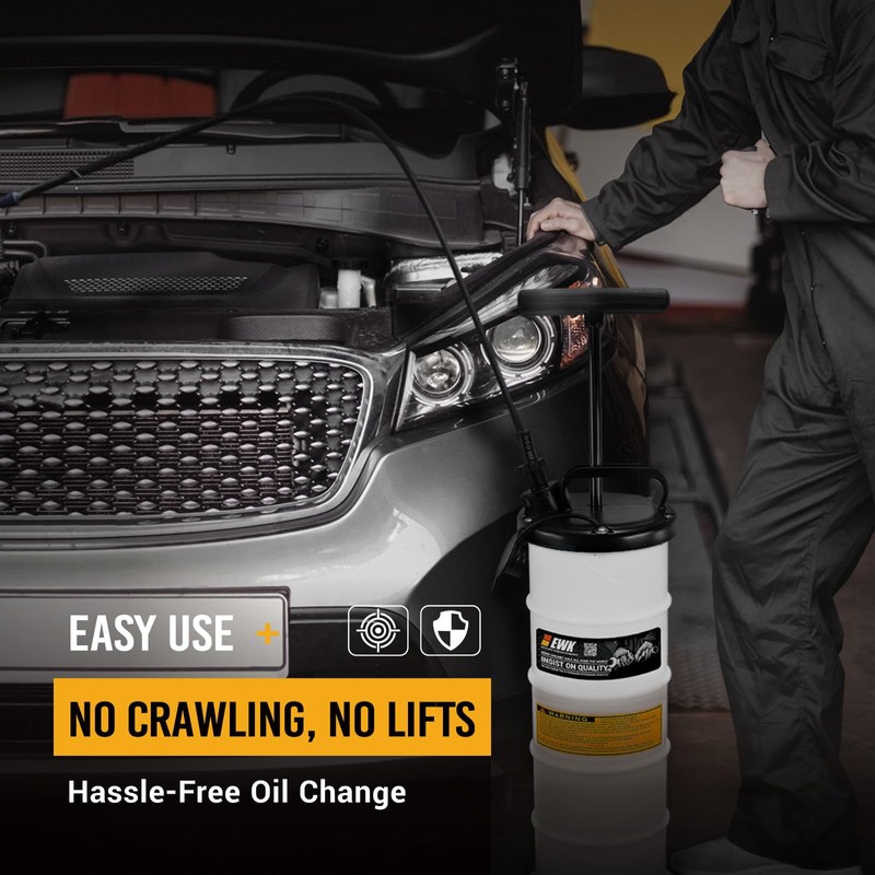 EWK 6.5L Manual Oil Extractor Pump for Oil Change, Fluid