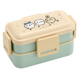 Skater PFLW4AG-A Chiwaa Lunch Box, 20.3 fl oz (600 ml), Antibacterial, Fluffy Serve, Dome-Shaped Lid, 2-Tier for Women, Made in Japan