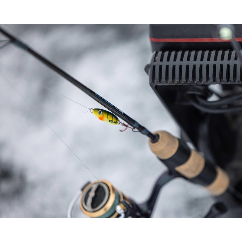 Northland Tackle Buck-Shot Ice Fishing Rattle Spoon, Super-Glo Perch, 3/8