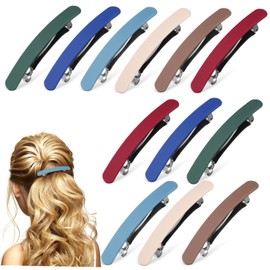 TOVINANNA 12 Pcs Spring Hair Clips for Women Strong Grip Barrettes for Thick Hair Styling for Secure Hold and Fashionable Designs