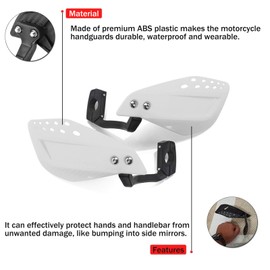 7/8" 22mm Motorcycle Handguards Handlebar Protector Gear for Dirt Bike ATV Yamaha Kawasaki Suzuki Honda(White)