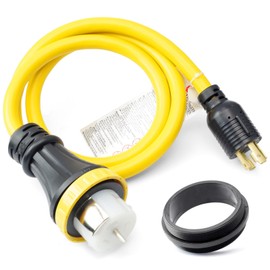 Dusledel 5FT L14-30P to 50A SS2-50R Power Cord Adapter 120V/240 30A 4 Prong Male to 4 Prong Twist Lock Receptacle Compatible with RV Marine Boat Camper Generator with Locking Ring