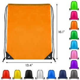 NACHLYNN 56 Pieces Drawstring Backpack Bulk 14 Colors Drawstring Backpack Bags String Backpack Bulk Nylon Draw String Sport Bag for Party Gym Sport Trip Beach Swimming