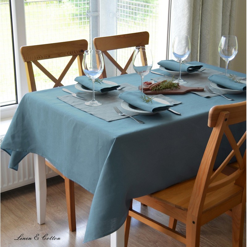 Linen & Cotton Caerula Tablecloth Fabric Table Linen - 100%