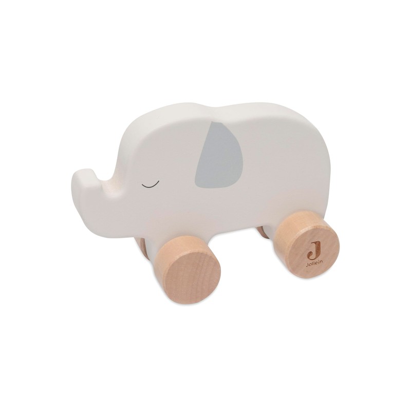 Jollein 112-001-67091 Wooden Toy on Wheels Elephant