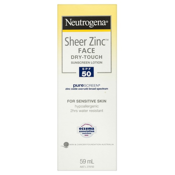 Neutrogena Sheer Zinc Face Sunscreen Lotion SPF50 59mL