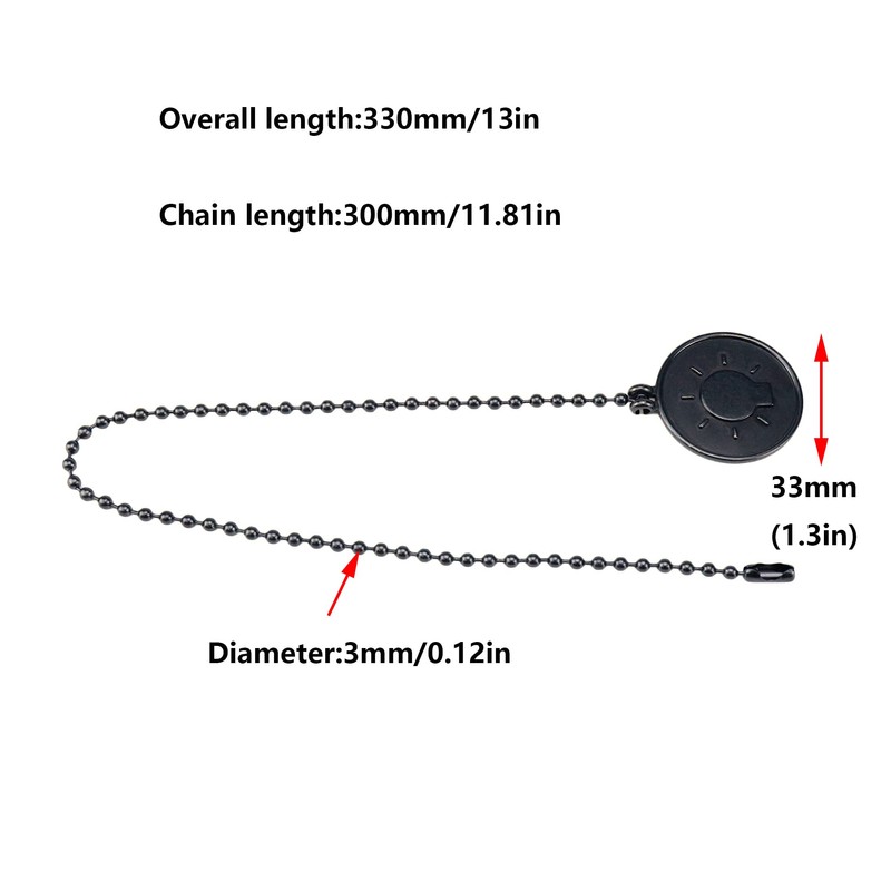 Antrader Ceiling Fan Pull Chain Set,12-Inch Round Fan Pull Chain