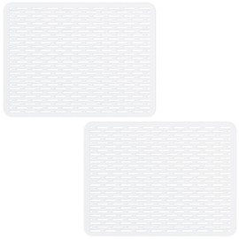 Bligli Mesh Sink Mat, 15.7 x 11.8inch Sink Prtector Mats for Kitchen Sinks, PVC Eco-Friendly Sink Protectors for Bottom of Sink, Fast Draining, Easy Cleaning, Clear