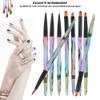 9pcs Gradient Handle Portable Nail Art Brush DIY Flower Pattern