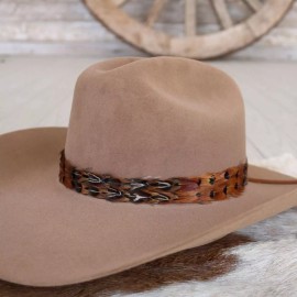 Willow Lane Hat Co. Feather Hat Band for Western Cowboy Hats, Fits All Styles - Rust