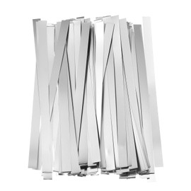 HARFINGTON 50pcs Nickel Strip 0.15mm x 8 x 100mm Nickel Plated Steel Strips for Lithium Battery Packs Car Nickel Tap for Cell Battery Pack Spot Welding and Soldering, Silver Tone