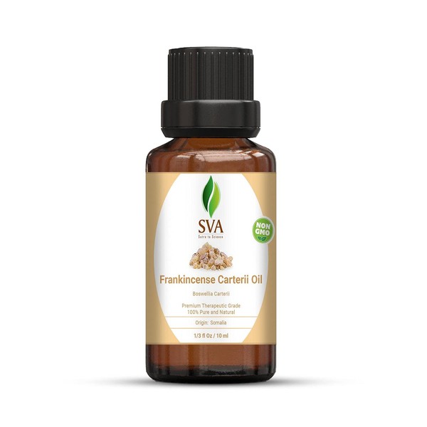 SVA Frankincense Essential Oil 1/3 Oz(Boswelia Carterii) -100% Pure, Natural, Undiluted, Therapeutic Grade for Skin & Hair Care, Diffuser, Aromatherapy