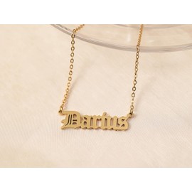 BeautyLiLi Old English Initial Pendant Necklace Brithday Ideas for Women Mom Wife Bridesmaid Daniel