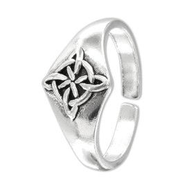 Moonlight Mysteries Bendable Sterling Silver Celtic Quaternary Witches Knot Toe or Pinky Ring