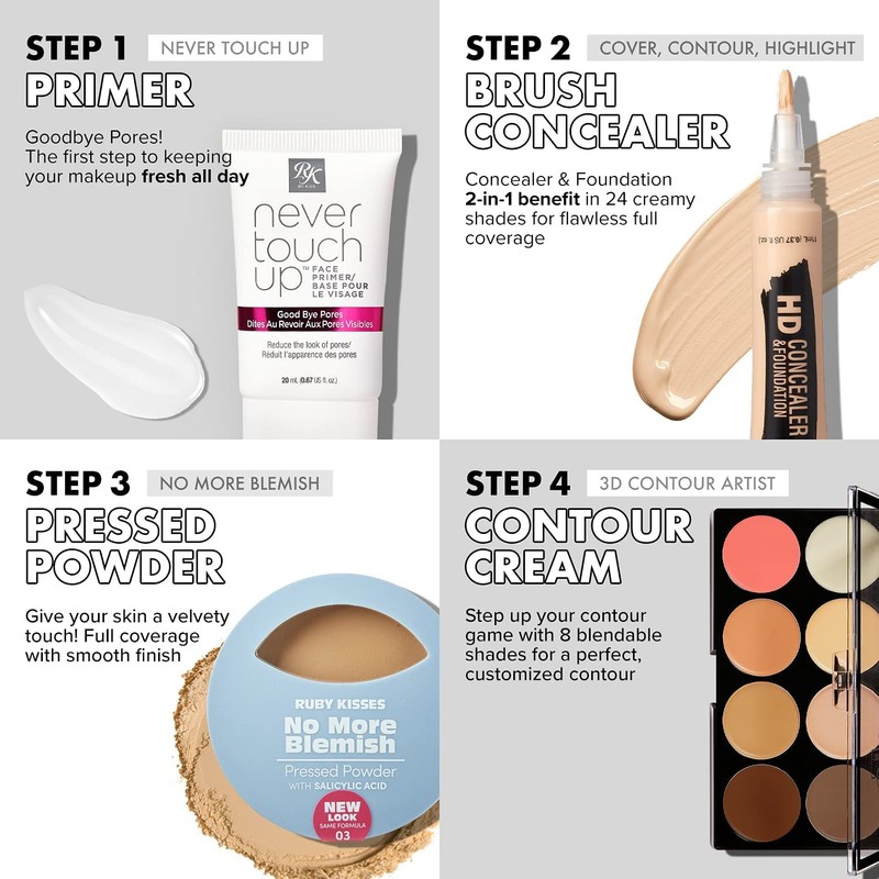 Ruby Kisses 3D Cream Contour Artist Set 3 Pack (Light,