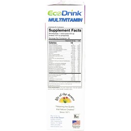 EcoDrink Multivitamin Energy Powder Drink Mix - Electrolytes Antioxidants Nutrients - Sugar and Caffeine Free - Berry Flavor Powder, 30 Packets