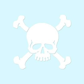 Skull Bone Crossbones Vinyl Decal Sticker 4x4 Inches Horror Skeleton Decals for Cars Trucks Van SUV Window Wall Boat Cup Vehicles Laptop Motorcycle Bike Hardhats Helmet Men