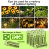 KINREECELL Rechargeable AA Batteries, Ni-MH Double A Solar Batteries High