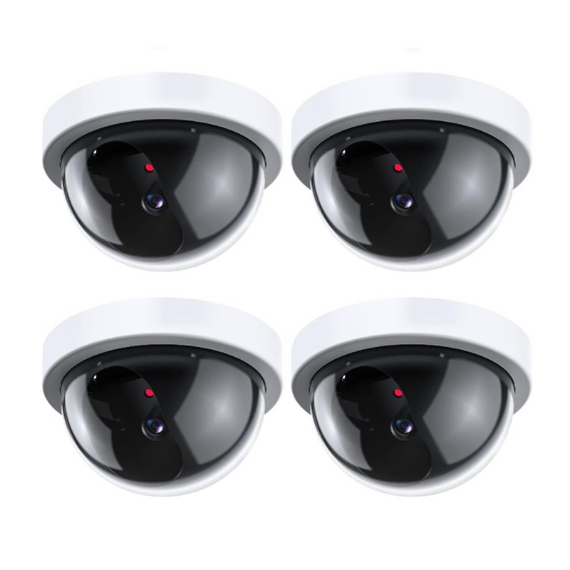4 Pack Fake Security Camera Simulation Monitor with LED Blinking