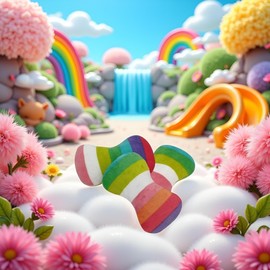 DPWOUM 1pc Colorful Dog Plush Vocal Toy Rainbow Dog Bone-Shape Chewing Toy for Toys Indestructible Pet Playing Use Adorable Quality and Practical Attractive and Professional Chew Toys Pet Supplies