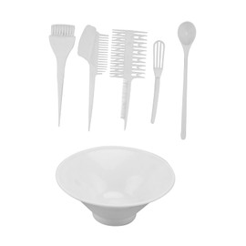 Minkissy Set Hair Dye Bowl Hair Colorist Tool Kit Hair Dye DIY Tools Applicator Tint Hair Teasing Comb Hair Comb Hair Dye Brush Tool Highlight Kit beard Brush Tint Bowl Brush White