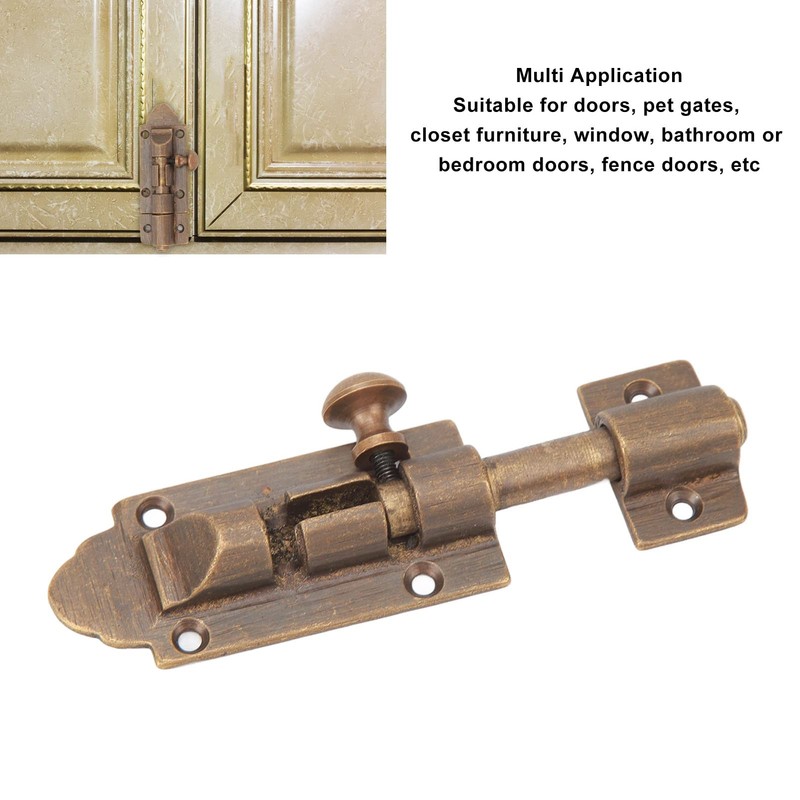 Solid Cast Brass Latch, Antique Brass Door Slide Bolt Lock