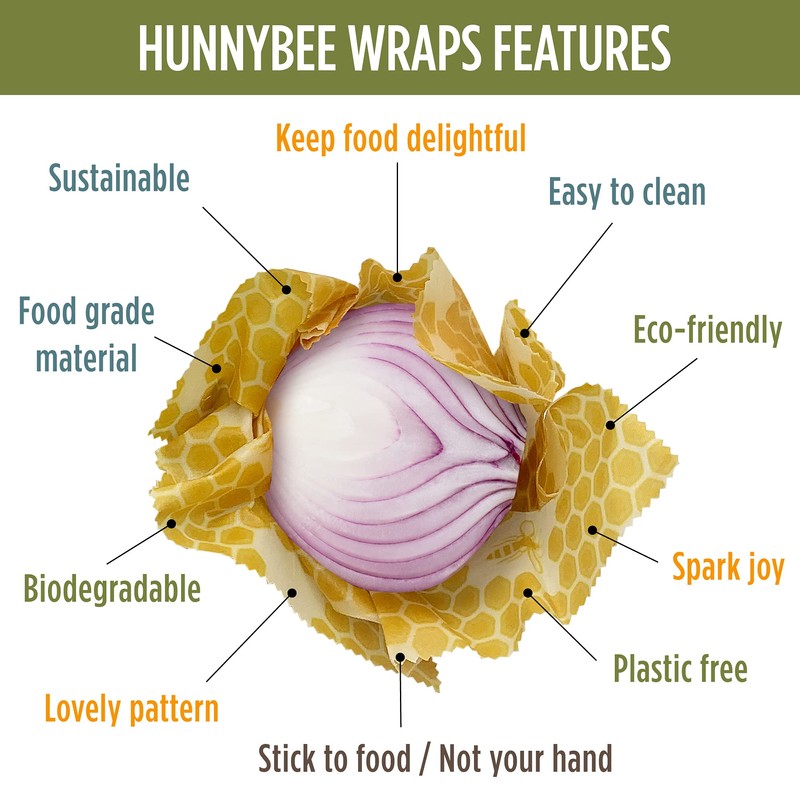 Trifecta Living Co. Versatile Beeswax Wraps,Set of 7-Fresh Food Keeper,