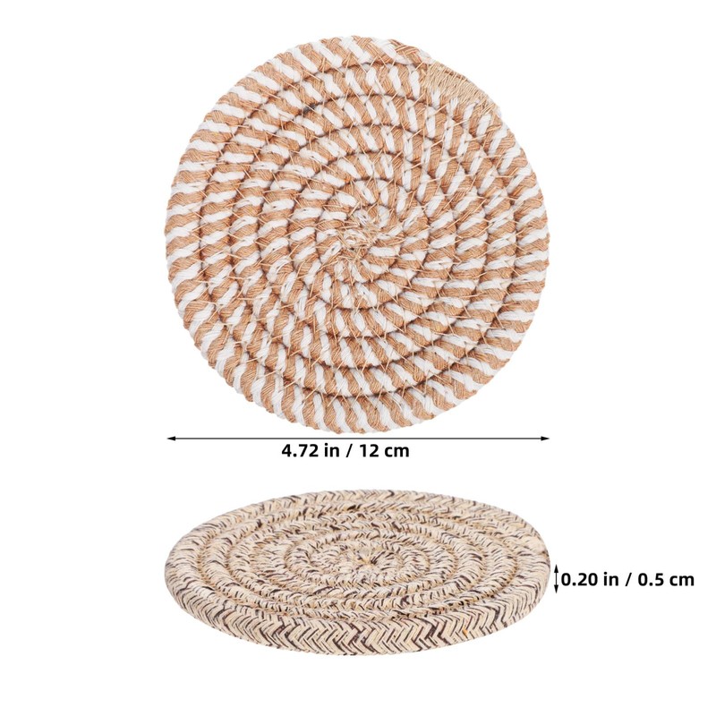 Alipis Beverage Coaster Set, Cotton Hand-Woven Coasters with Holder, Coasters