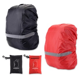 2 Pack Waterproof Backpack Rain Cover, Reflective Strip Waterproof Backpack Cover, Backpack Raincover Bag Cover Backpack Protective Covers with Storage Bag for Hiking Camping Biking Traveling
