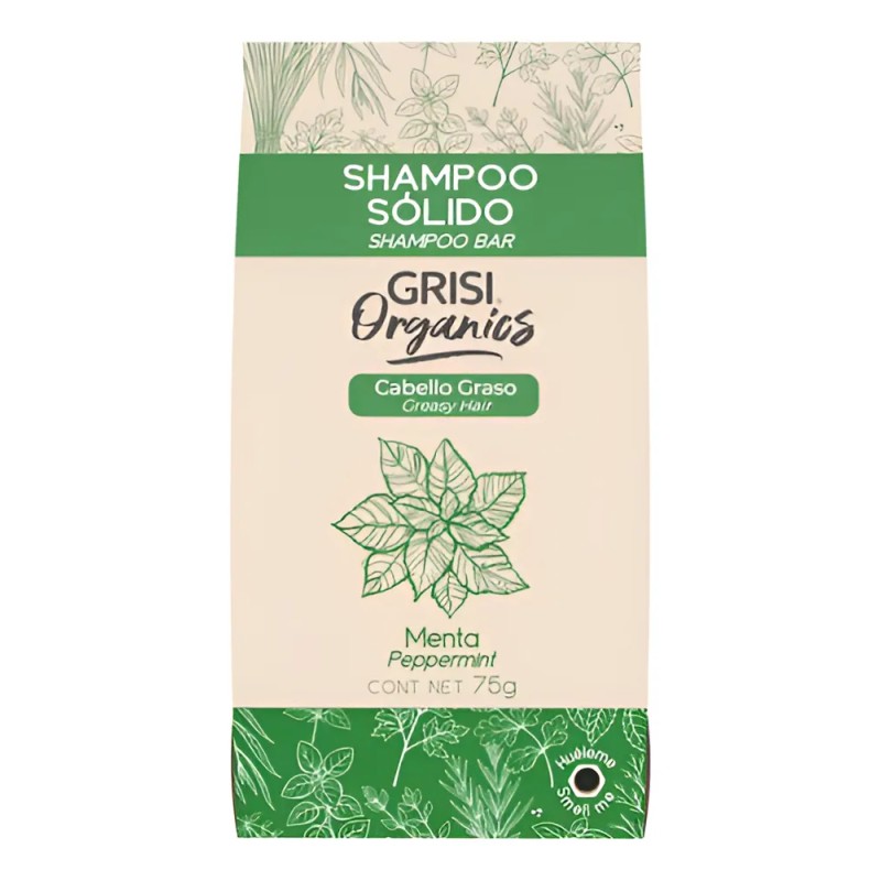 Grisi Organics, Shampoo Sólido Menta, 75 Gr