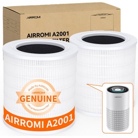 AIRROMI A2001 - Purificador de aire HEPA de reemplazo filtro original 3 en 1, elimina el 99,97 de partículas de 0,3 micrones, filtro de carbón
