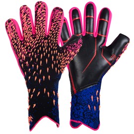 zezelife Guantes de Fútbol, Guantes de Portero Profesionales y Transpirables con Protectores de Dedos para Niños Jóvenes y Adultos (6 Size)