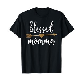Cute Gold Arrow Blessed Momma Shirt Thanksgiving Shirt T-Shirt