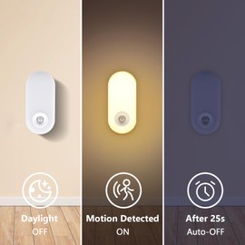 Dawnrise Night Lights Plug into Wall, Motion Sensor Plug in Night Light Indoor,38 LED Dimmable 100LM or 10LM and 2 Color Temperature Lights for Bedroom,Stairs,Kitchen,Hallway,Utility Room