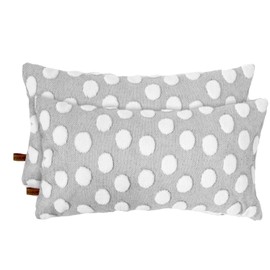 HAMUR HOME Set of 2 Cushion Covers, 30 x 50 cm, Boho Decorative Cushion Cover, Sofa Cushion, Decorative Couch Cushion Cover Set for Living Room, Bedroom (Point, Grey)