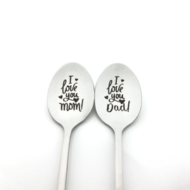 Mom and Dad Gifts for Parents I Love You Mom I Love You Dad Spoon Set Mothers Day Fathers Day Gift Christmas Birthday Gifts Anniversary Present for Parents