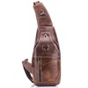 Men Leather Sling Bag Casual Shoulder Chest Crossbody Bag Hiking